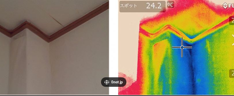 赤外線カメラで雨漏り調査